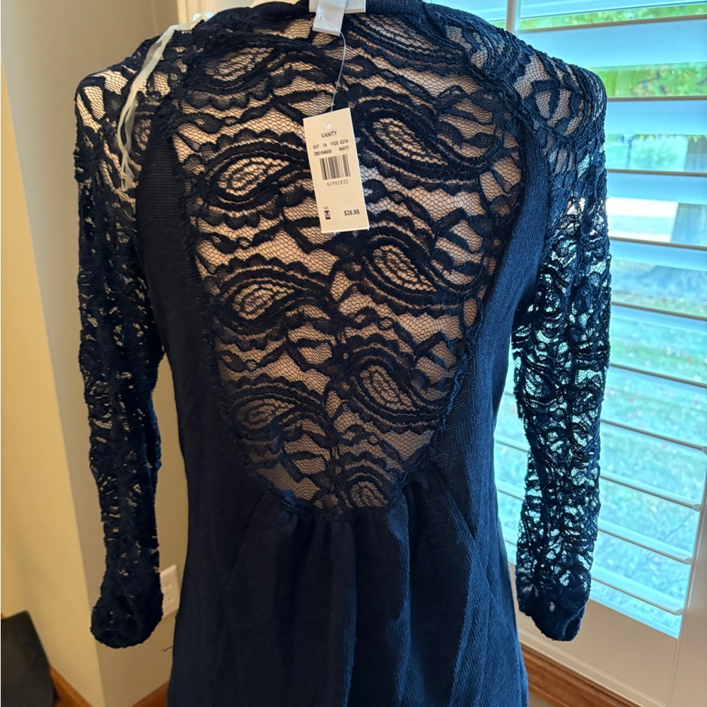 Navy lace sweater